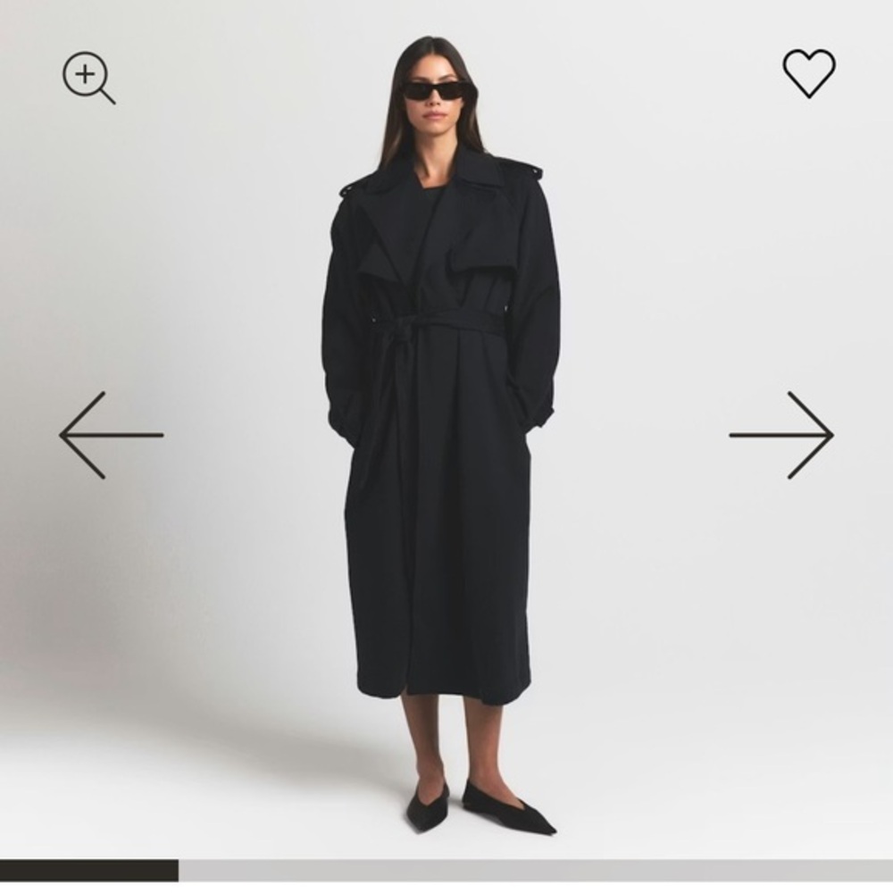 NWT Skims Boyfriend Fleece Oversized Trench Coat Size Women’s XL Color Black